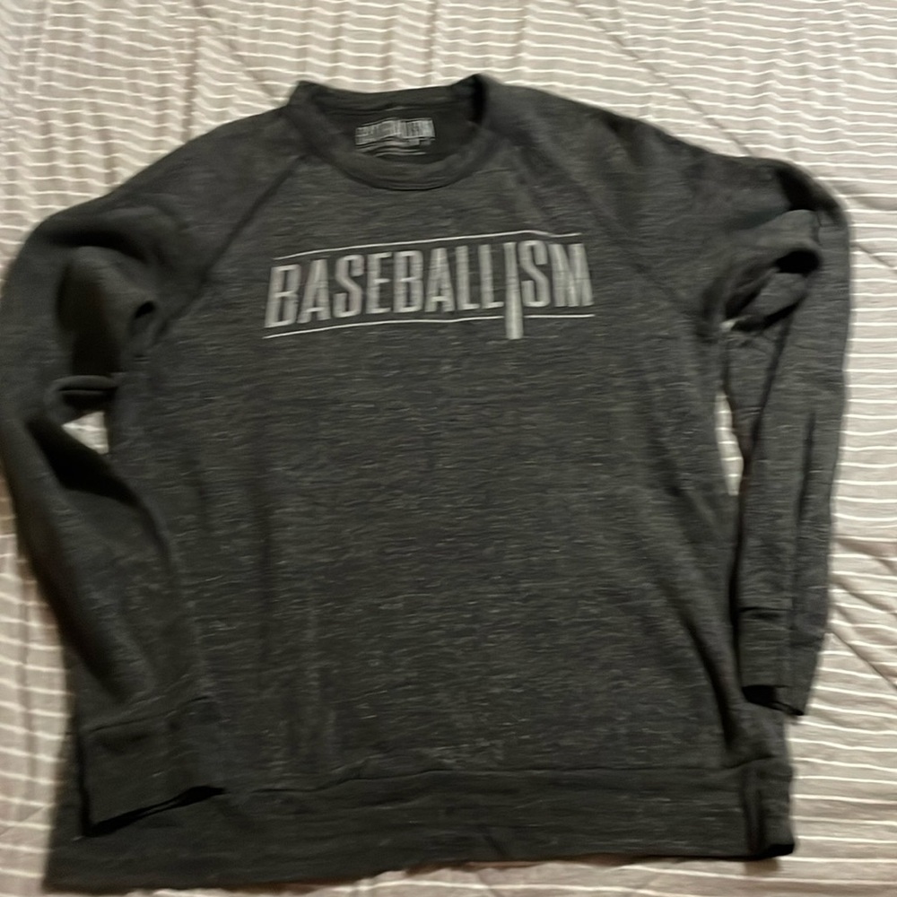 Baseballism sweatshirt. Size small. Charcoal gray